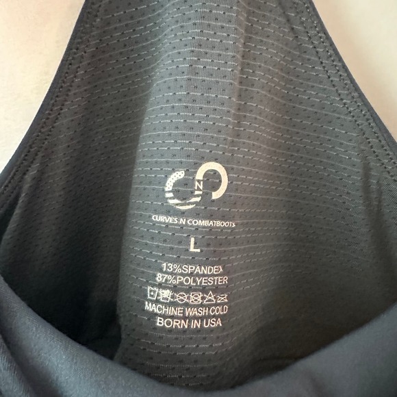 Curves N CombatBoots Sports Bra activewear athletic gym o-ring teal blue Large - Picture 3 of 5